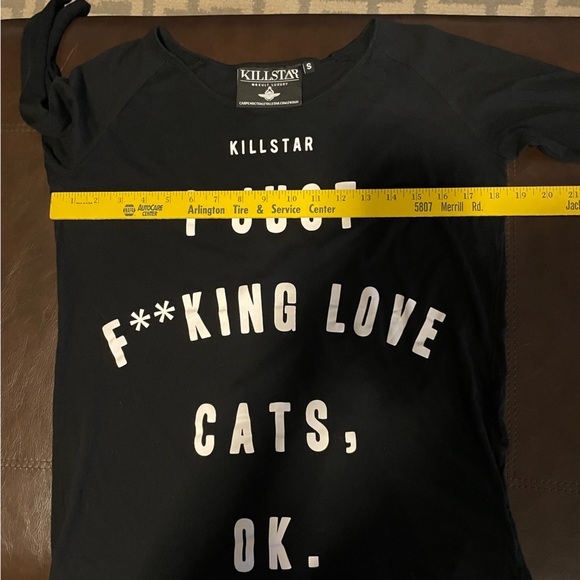 Killstar Women Tshirt I Just Love Cats Small Goth Grunge Alternative 100 Cotton - Picture 8 of 10